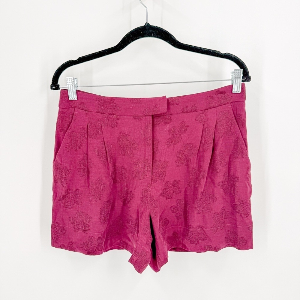 Massimo Dutti High Waist Magenta Shorts